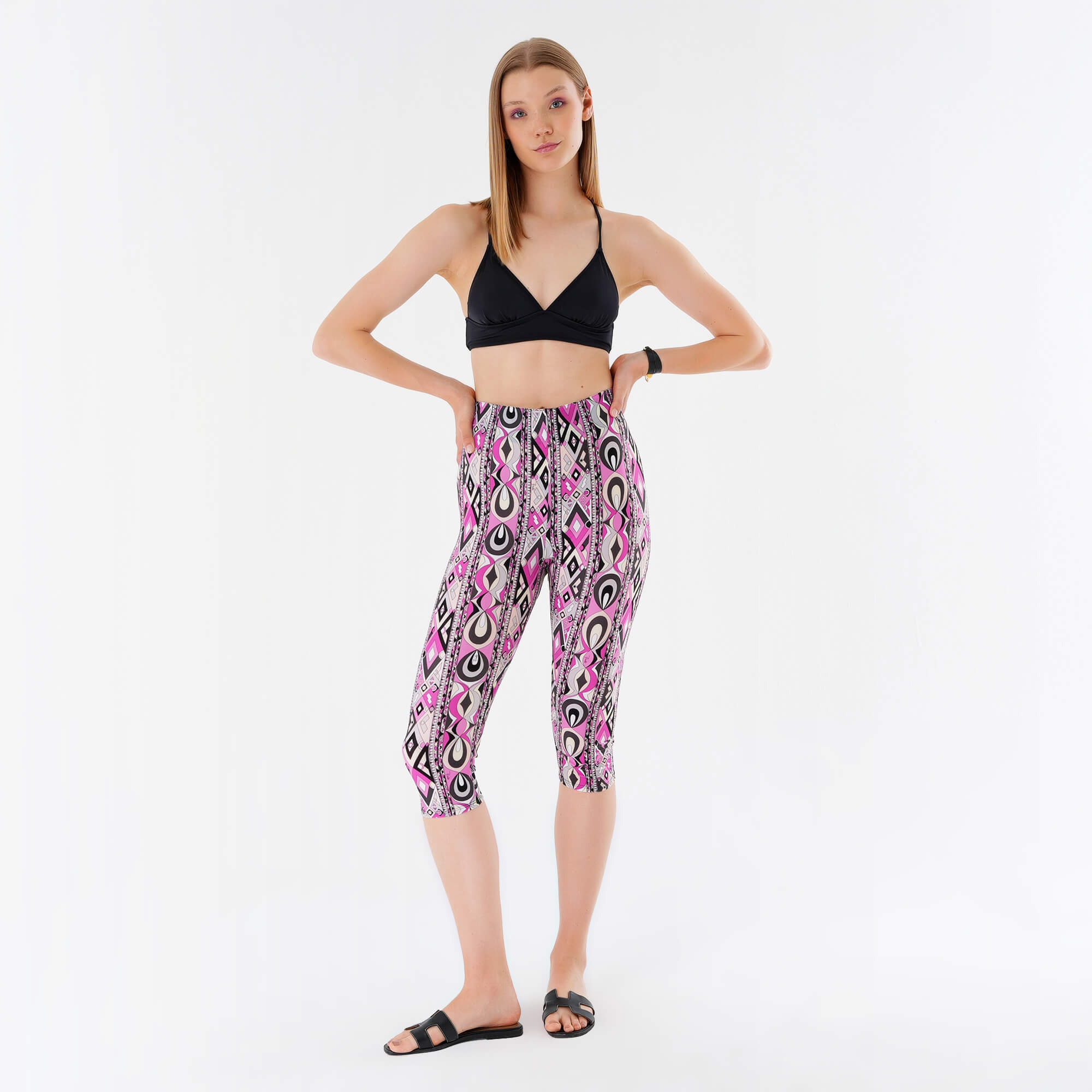 Emilio Pucci - Fuschia High Rise Cropped Leggings M